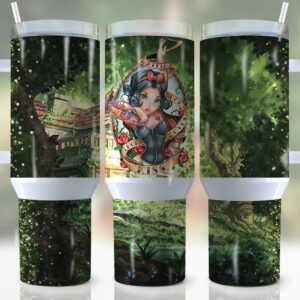 Snow White Disney Cartoon Custom Stanley Quencher 40oz Stainless Steel Tumbler With Handle