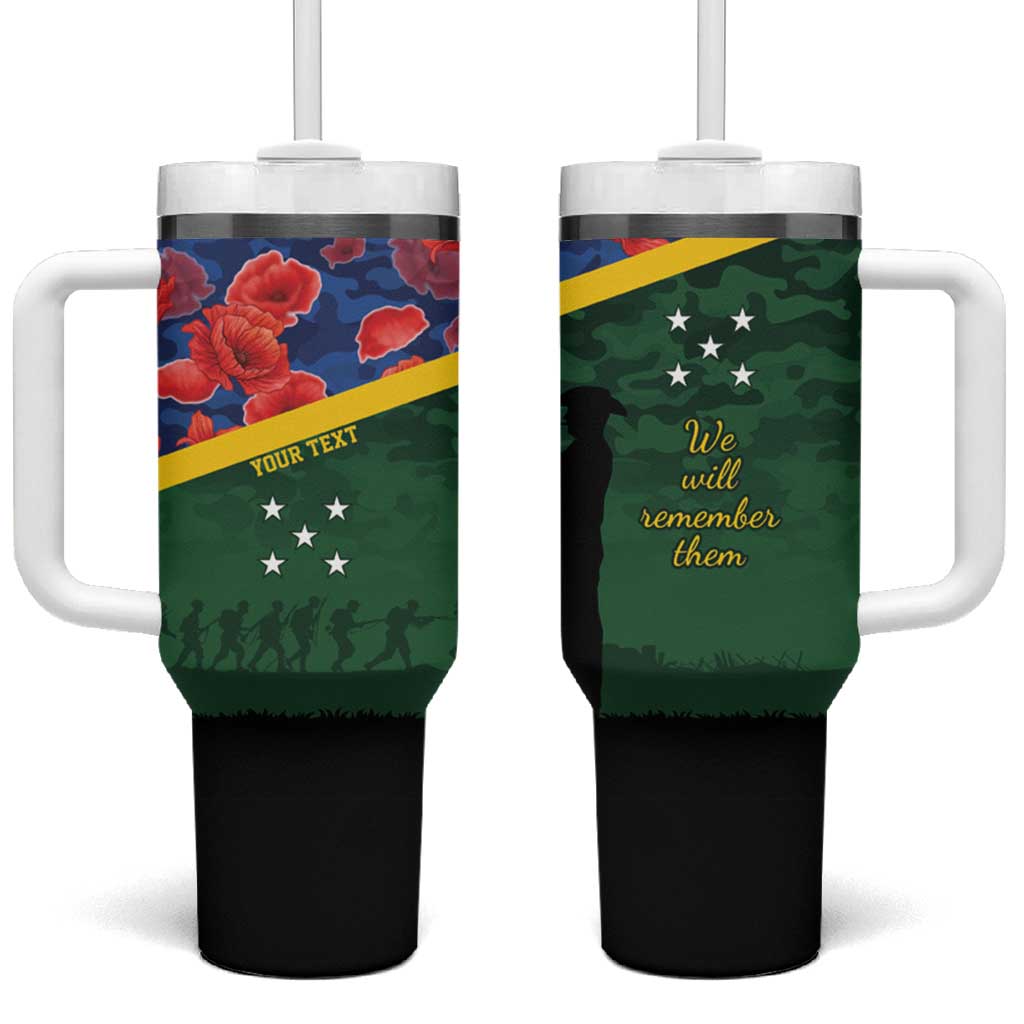 Solomon Islands Remembrance Day We Will Remember Them Custom Stanley Quencher 40oz Stainless Steel Tumbler With Handle
