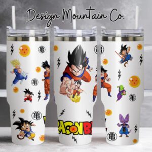 Son Goku Dragon Ball Anime Custom Stanley Quencher 40oz Stainless Steel Tumbler With Handle