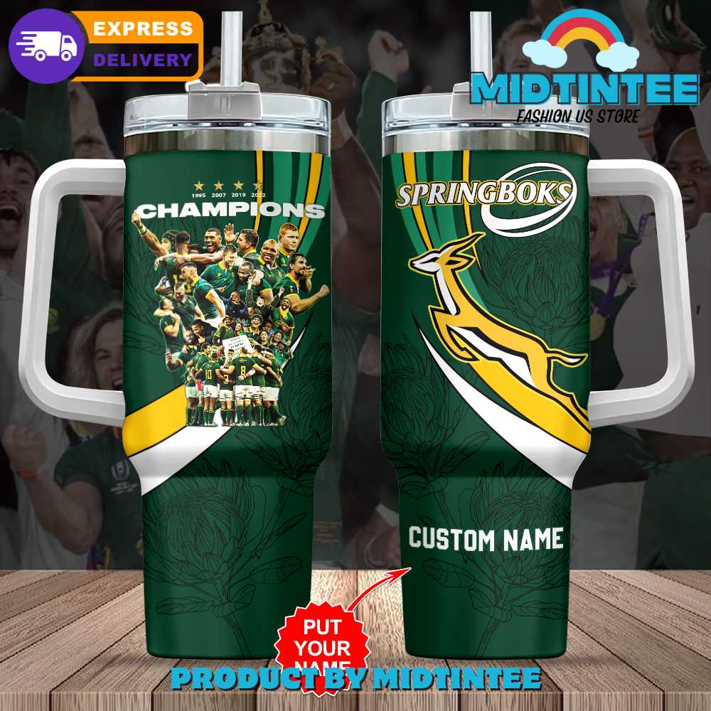 South Africa X Rugby World Cup Custom Stanley Quencher 40oz Stainless Steel Tumbler With Handle