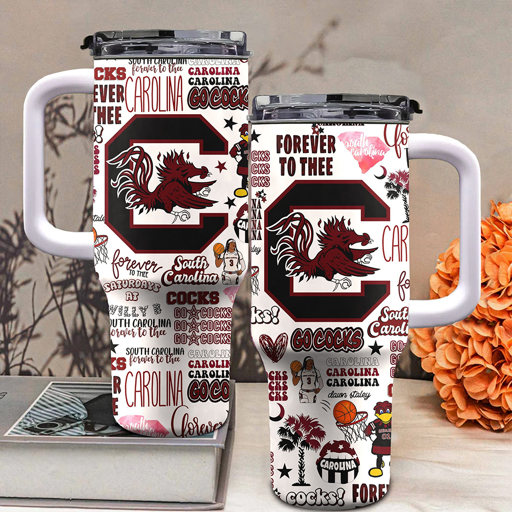 South Carolina Gamecocks NCAA Custom Stanley Quencher 40oz Stainless Steel Tumbler With Handle