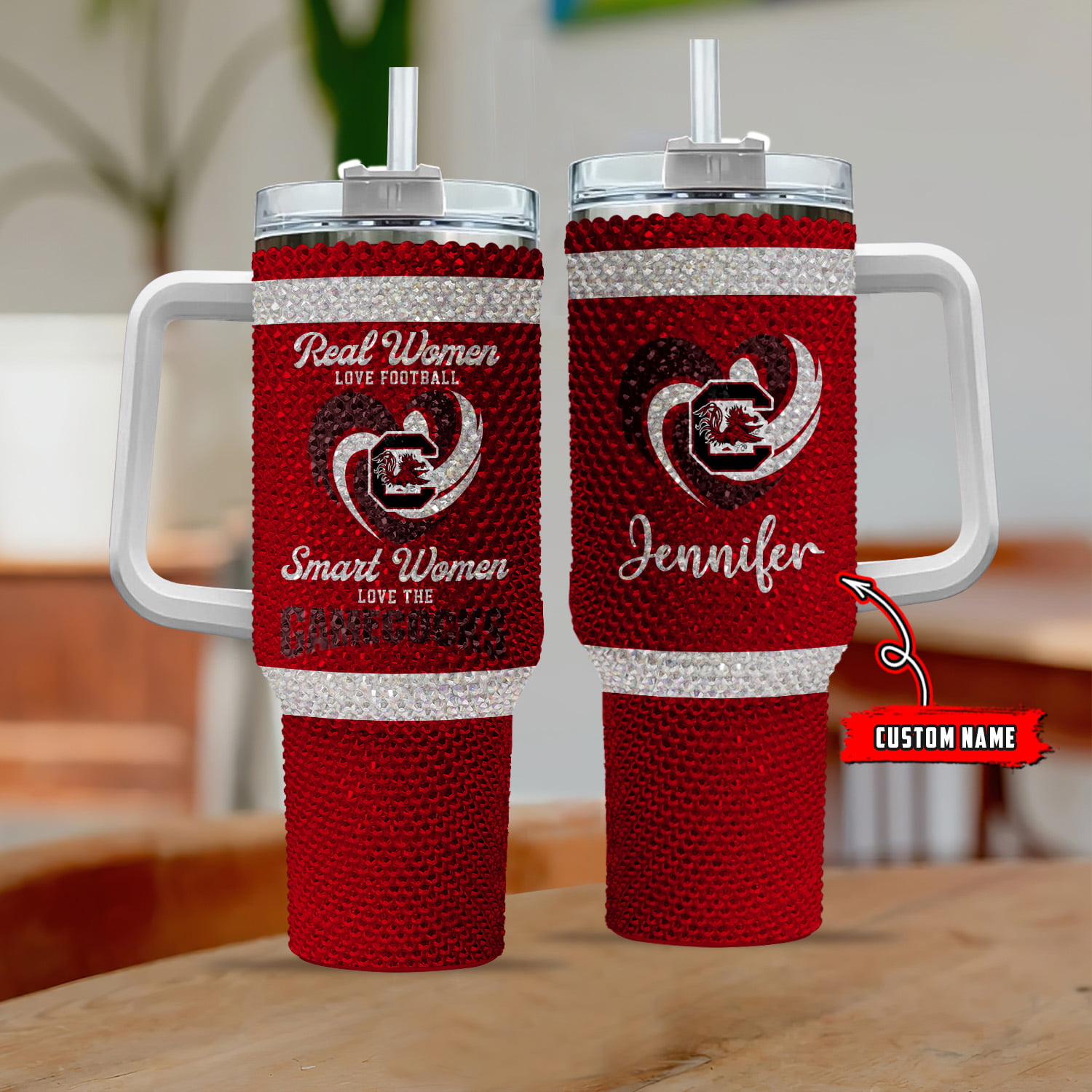 South Carolina Gamecocks NCAA Custom Stanley Quencher 40oz Stainless Steel Tumbler With Handle