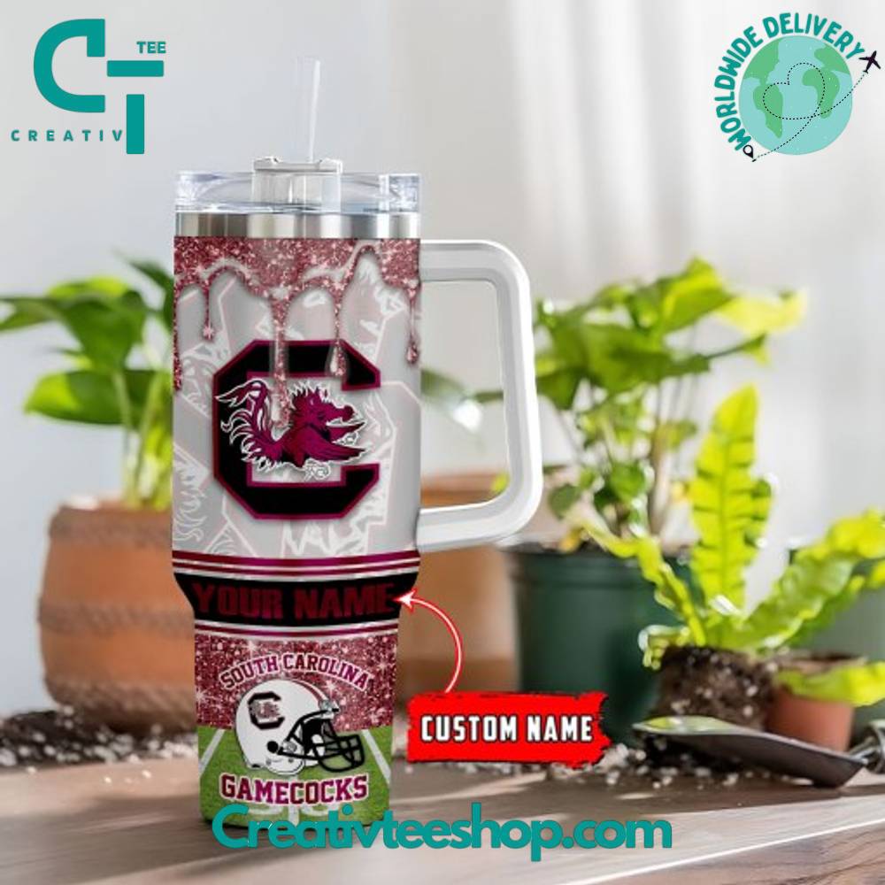 South Carolina Gamecocks NCAA Custom Stanley Quencher 40oz Stainless Steel Tumbler With Handle