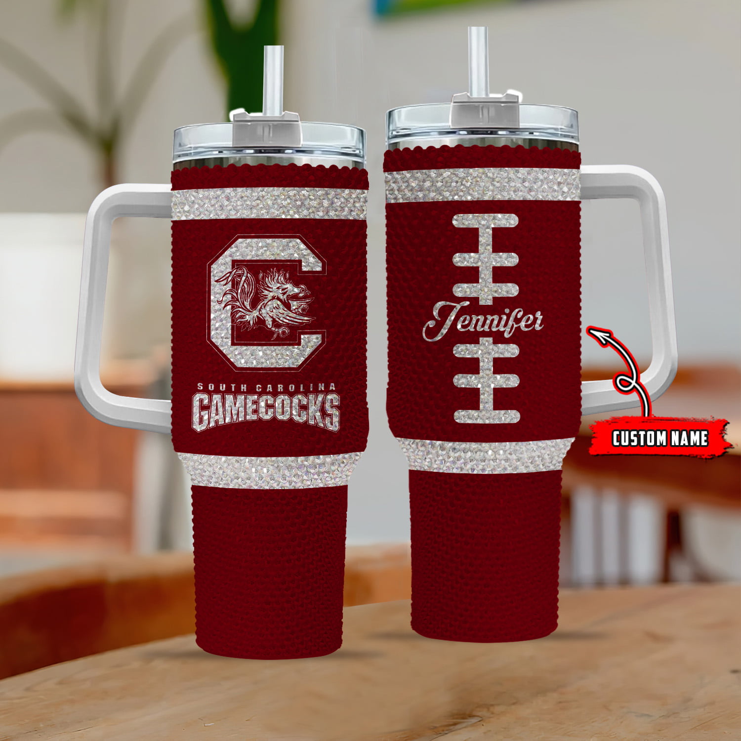 South Carolina Gamecocks NCAA Custom Stanley Quencher 40oz Stainless Steel Tumbler With Handle
