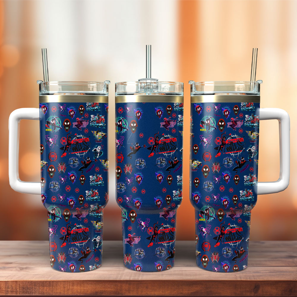 Spider Man Movie Custom Stanley Quencher 40oz Stainless Steel Tumbler With Handle