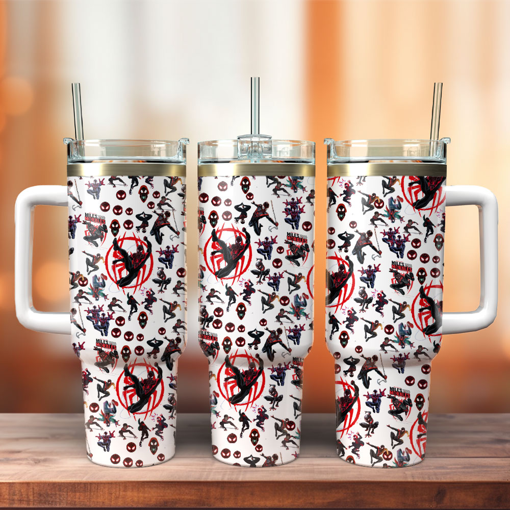 Spider Man Movie Custom Stanley Quencher 40oz Stainless Steel Tumbler With Handle