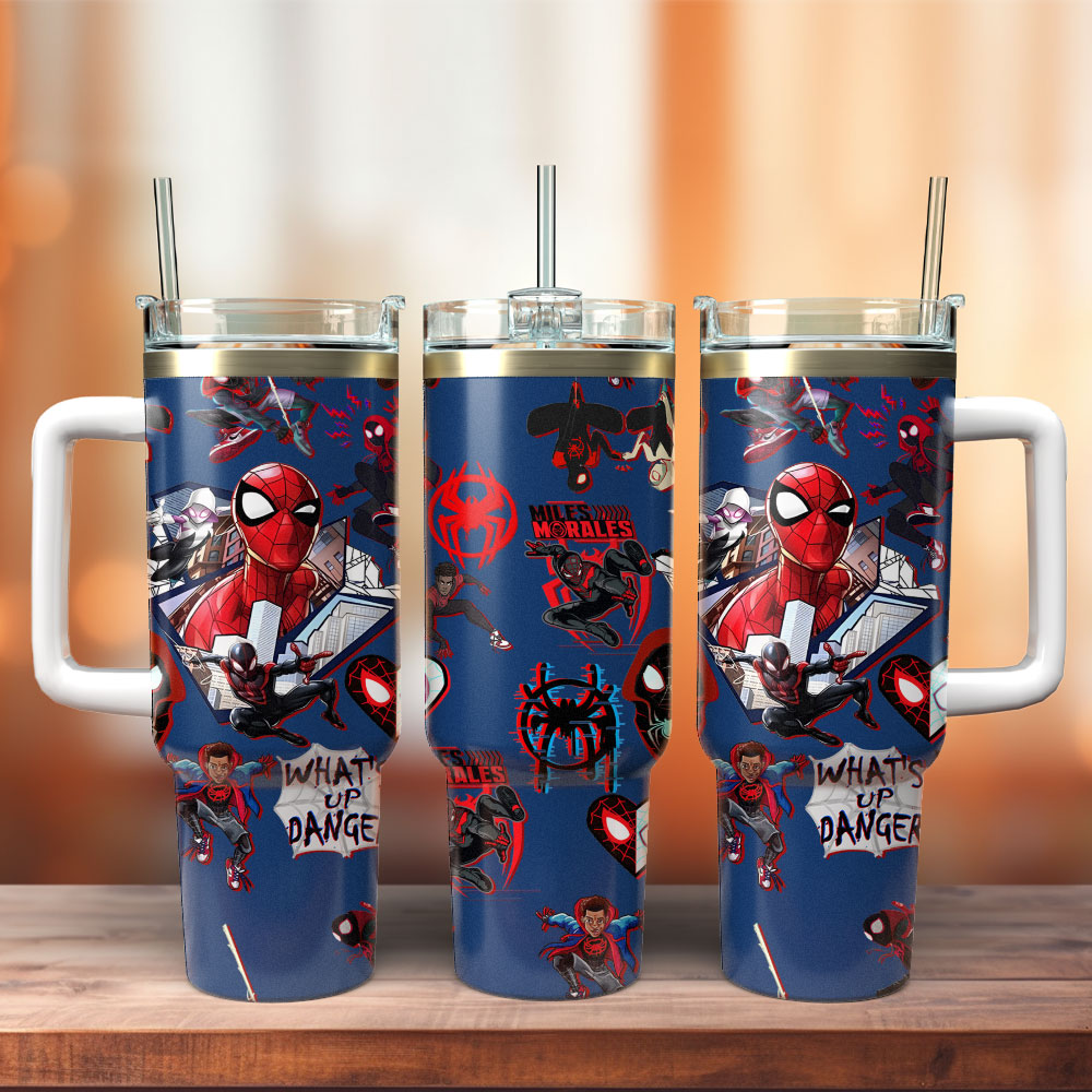 Spiderman Superhero Movie Custom Stanley Quencher 40oz Stainless Steel Tumbler With Handle