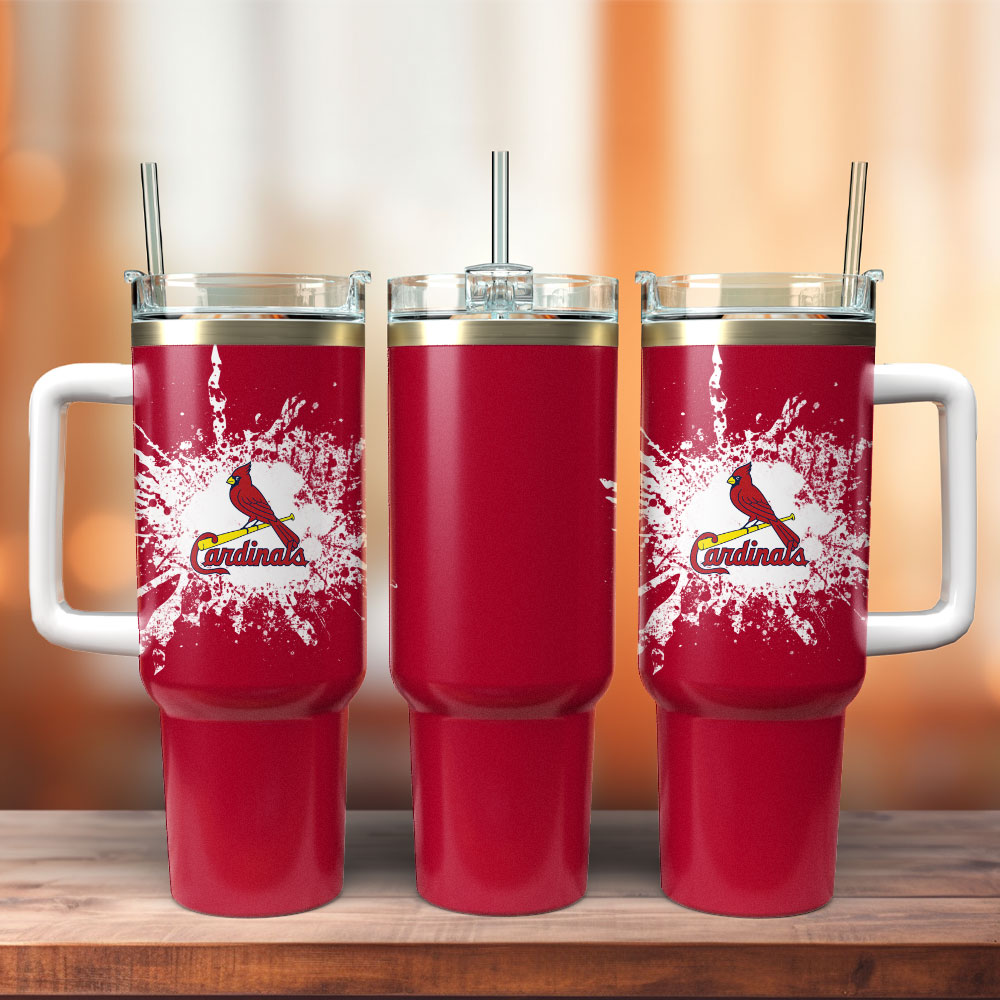 St. Louis Cardinals Baseball MLB Sport Custom Stanley Quencher 40oz Stainless Steel Tumbler With Handle