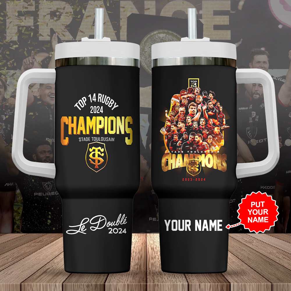 Stade Toulousain Rugby Custom Stanley Quencher 40oz Stainless Steel Tumbler With Handle