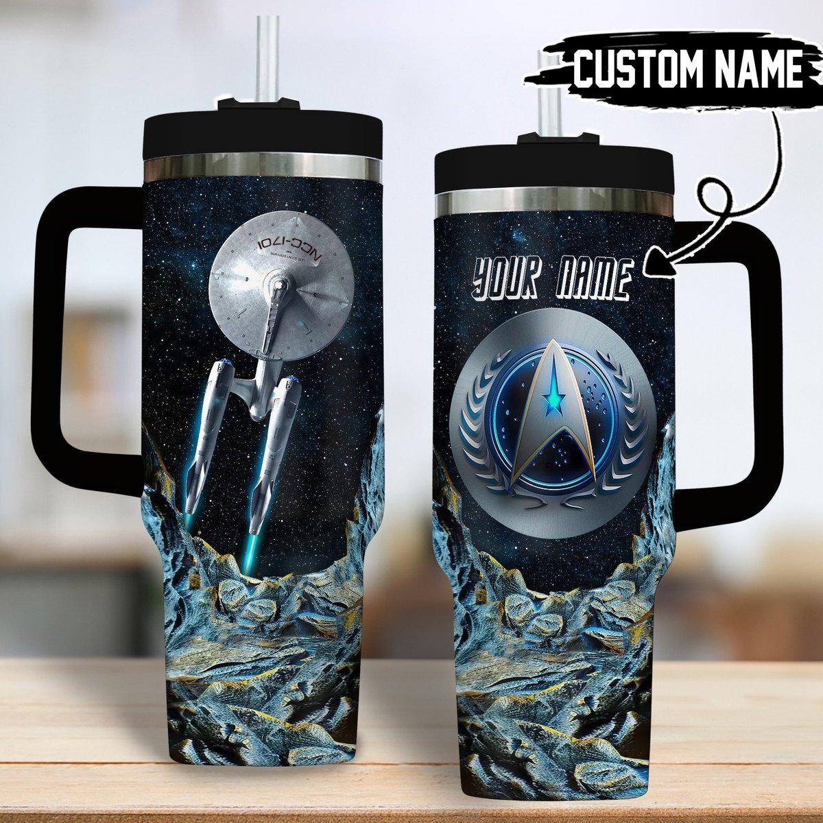 Star Trek Games Custom Stanley Quencher 40oz Stainless Steel Tumbler With Handle