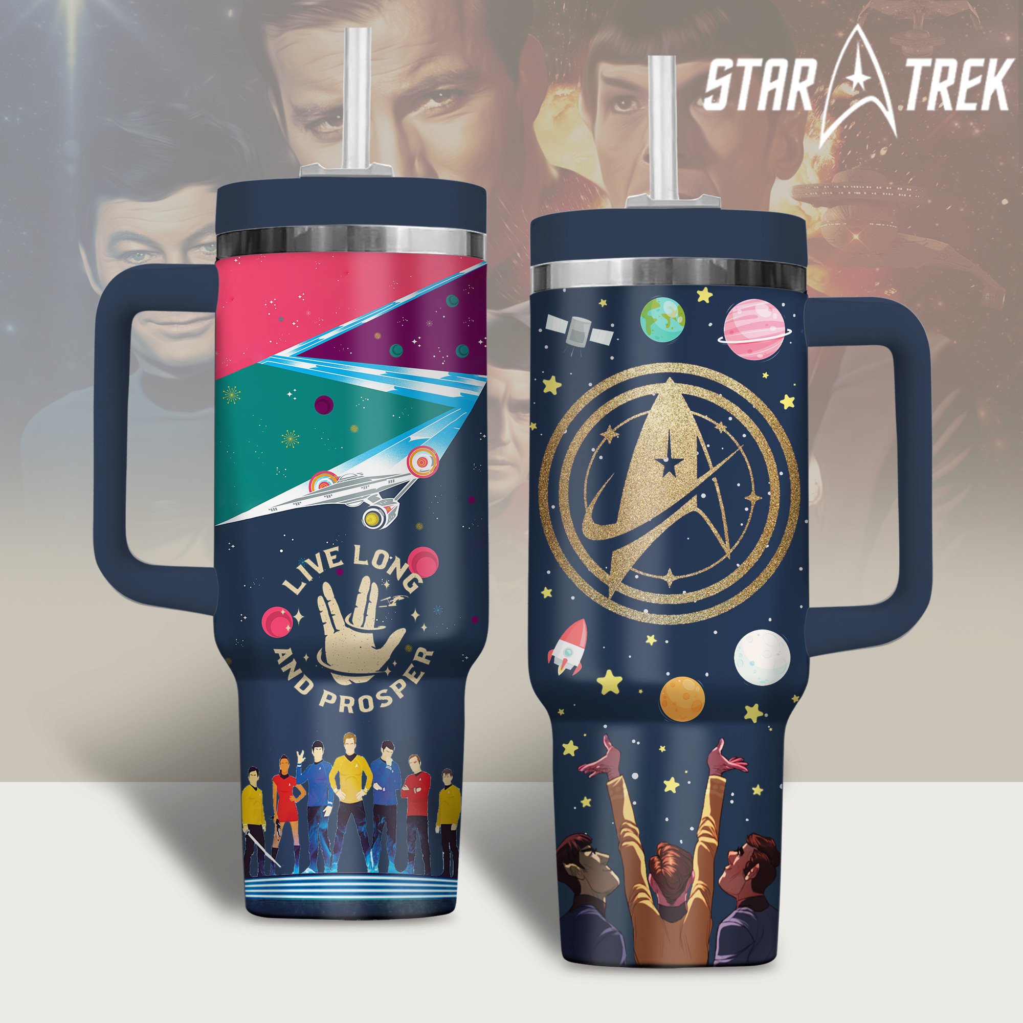 Star Trek Games Custom Stanley Quencher 40oz Stainless Steel Tumbler With Handle