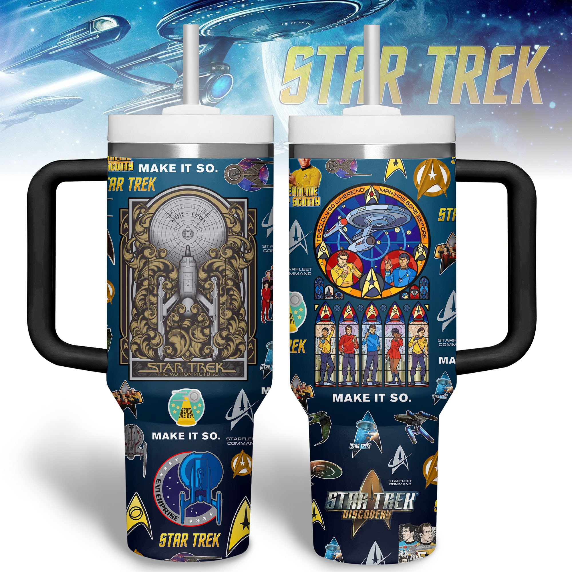 Star Trek Games Custom Stanley Quencher 40oz Stainless Steel Tumbler With Handle