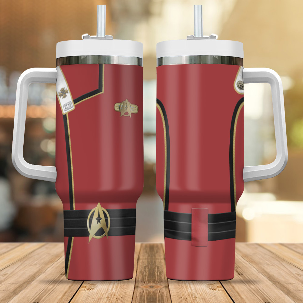 Star Trek Wrath of Khan Starfleet Redb Movies Custom Stanley Quencher 40oz Stainless Steel Tumbler With Handle