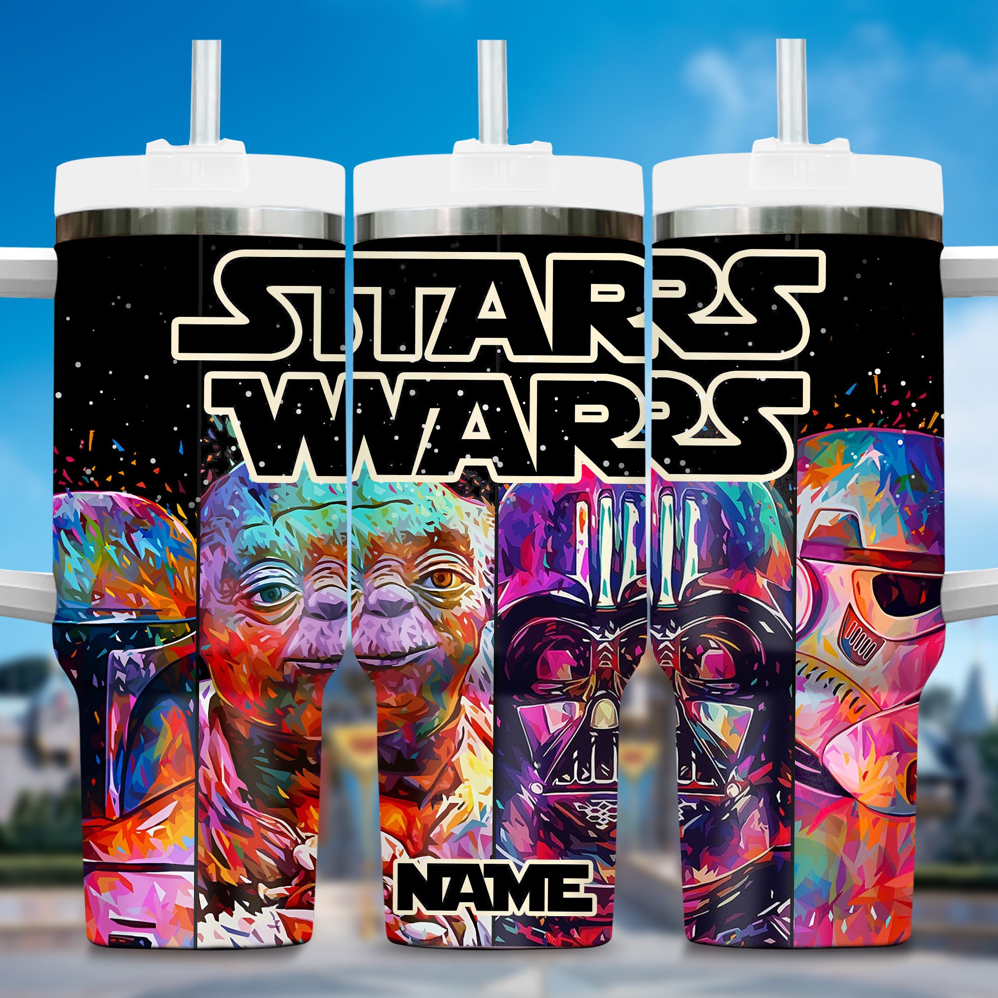 Star Wars 2 Movies Custom Stanley Quencher 40oz Stainless Steel Tumbler With Handle