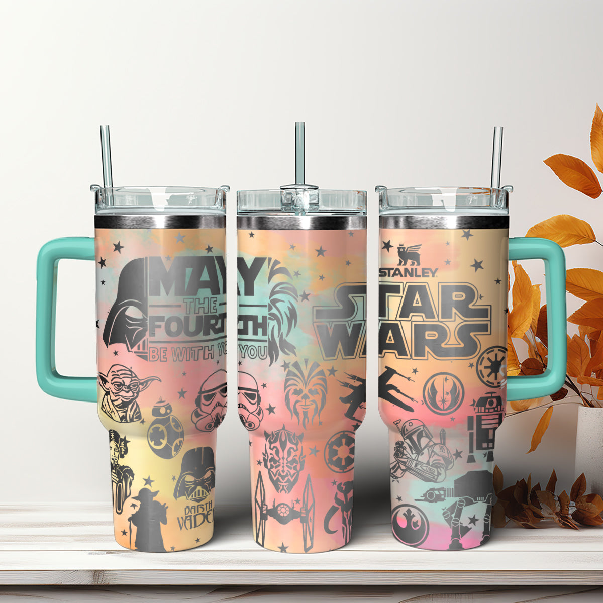 Star Wars Movies Custom Stanley Quencher 40oz Stainless Steel Tumbler With Handle