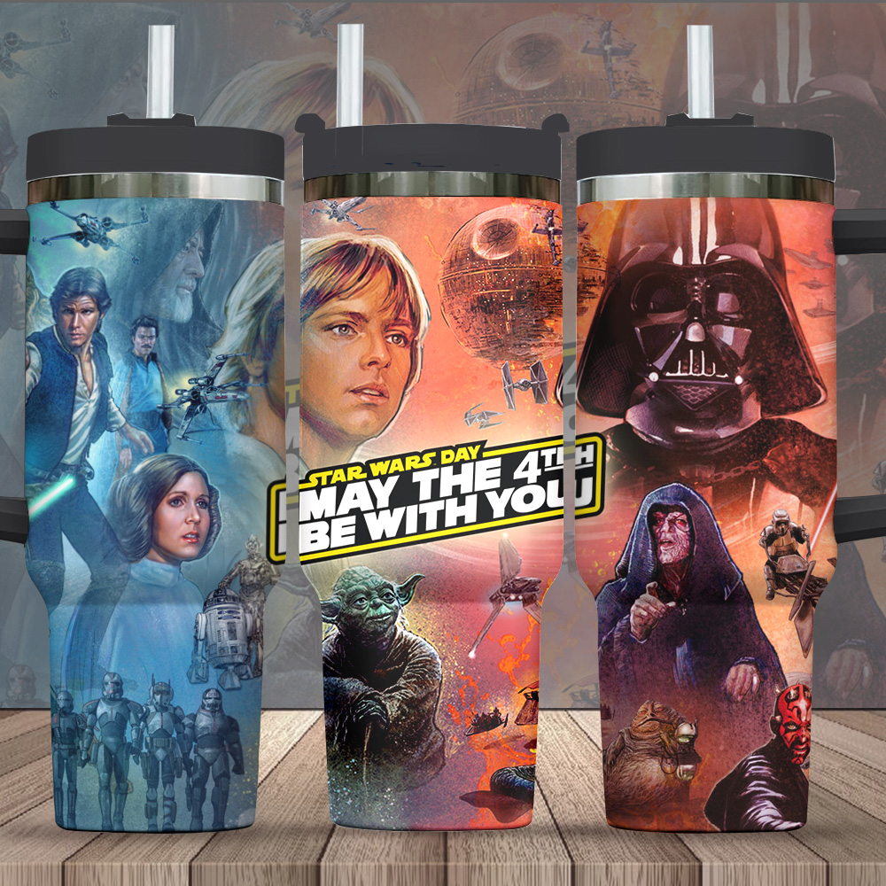 Star Wars Movies Custom Stanley Quencher 40oz Stainless Steel Tumbler With Handle