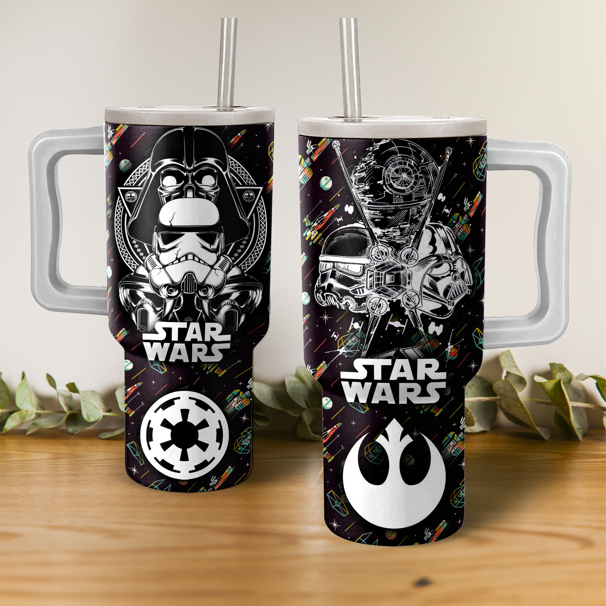 Star Wars Movies Custom Stanley Quencher 40oz Stainless Steel Tumbler With Handle