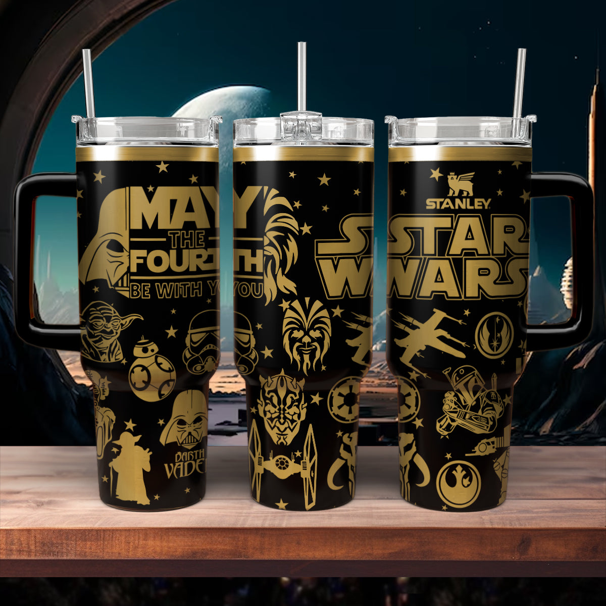 Star Wars Movies Custom Stanley Quencher 40oz Stainless Steel Tumbler With Handle