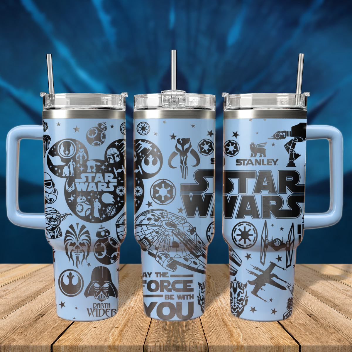 Star Wars Movies Custom Stanley Quencher 40oz Stainless Steel Tumbler With Handle