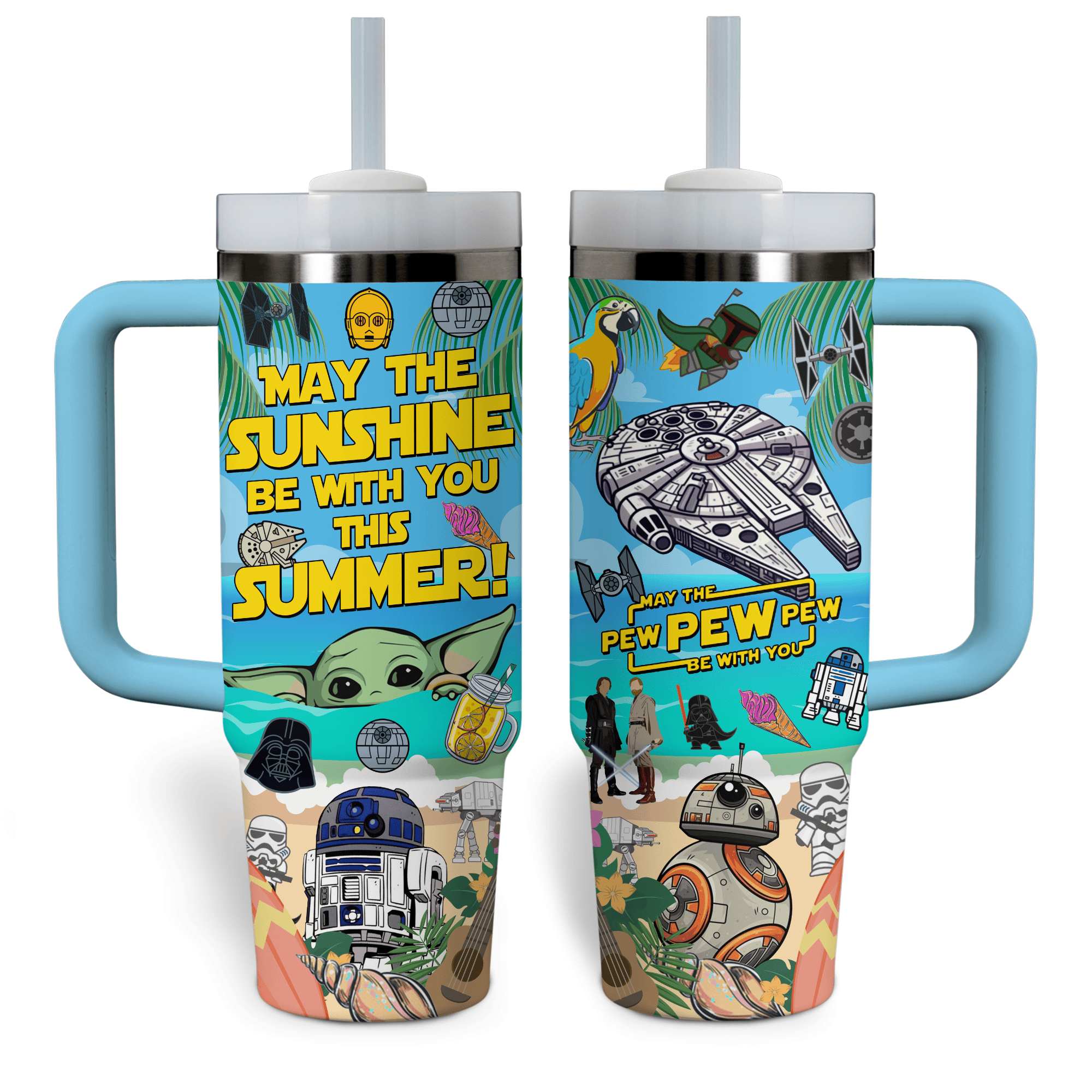 Star Wars Movies Custom Stanley Quencher 40oz Stainless Steel Tumbler With Handle