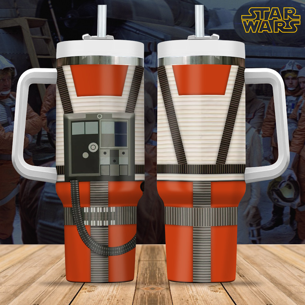 Star Wars Rebel Pilot Movies Custom Stanley Quencher 40oz Stainless Steel Tumbler With Handle
