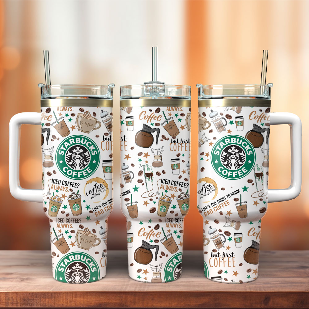 Starbuck Drink Custom Stanley Quencher 40oz Stainless Steel Tumbler With Handle