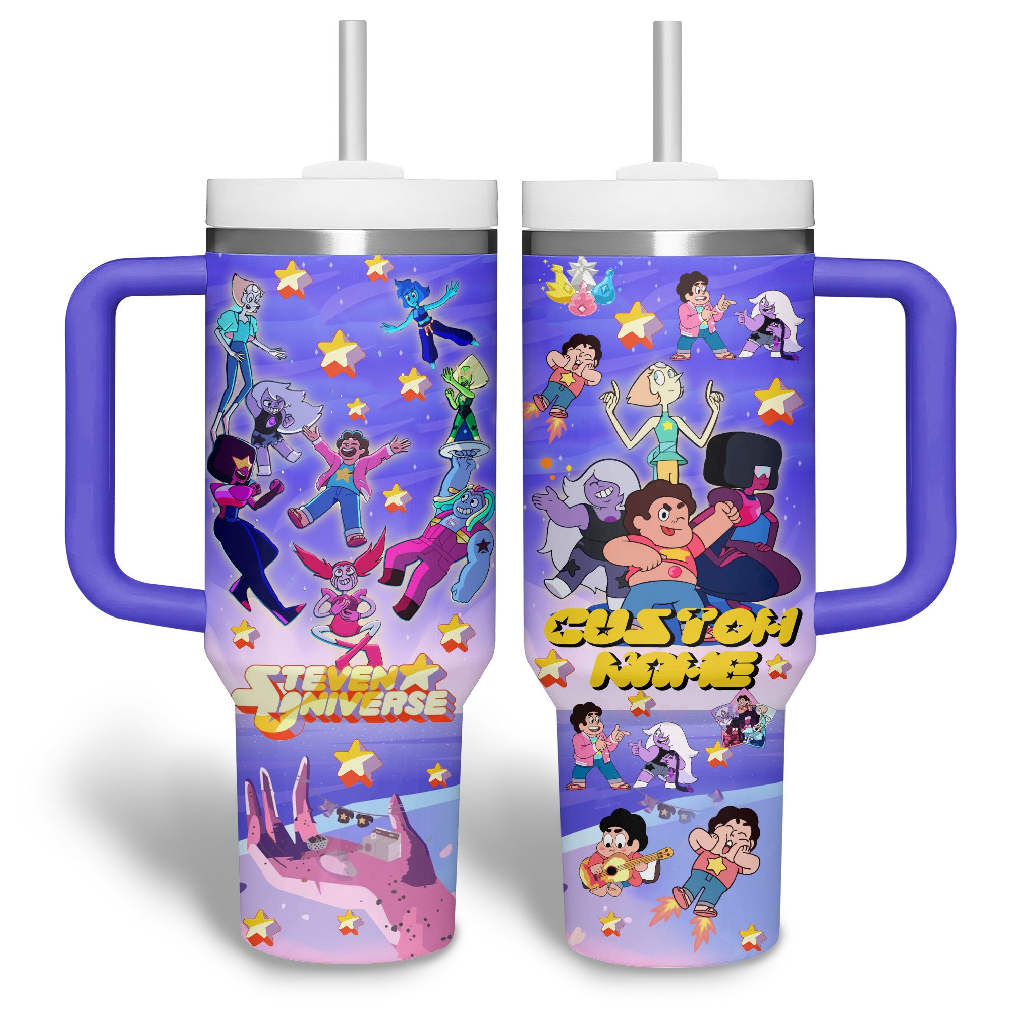 Steven Universe TV Series Custom Stanley Quencher 40oz Stainless Steel Tumbler With Handle