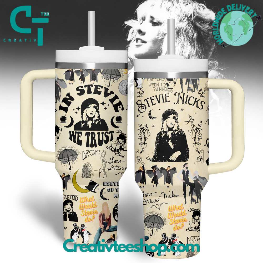 Stevie Nicks Music Custom Stanley Quencher 40oz Stainless Steel Tumbler With Handle