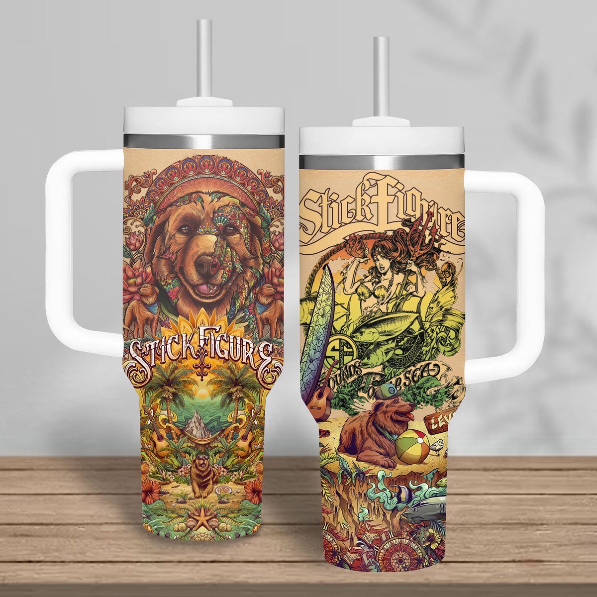 Stick Figure Music Custom Stanley Quencher 40oz Stainless Steel Tumbler With Handle