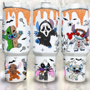 Stitch Cosplay Cartoon Custom Stanley Quencher 40oz Stainless Steel Tumbler With Handle