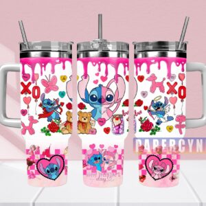 Stitch Custom Stanley Quencher 40oz Stainless Steel Tumbler With Handle