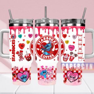 Stitch Custom Stanley Quencher 40oz Stainless Steel Tumbler With Handle