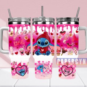 Stitch Custom Stanley Quencher 40oz Stainless Steel Tumbler With Handle