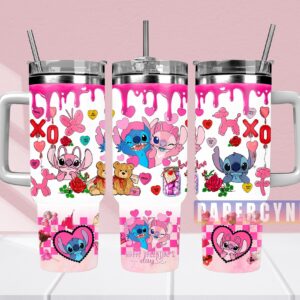 Stitch Custom Stanley Quencher 40oz Stainless Steel Tumbler With Handle