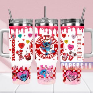 Stitch Custom Stanley Quencher 40oz Stainless Steel Tumbler With Handle