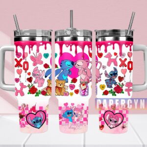 Stitch Custom Stanley Quencher 40oz Stainless Steel Tumbler With Handle