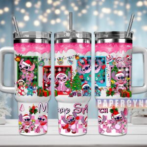 Stitch Custom Stanley Quencher 40oz Stainless Steel Tumbler With Handle
