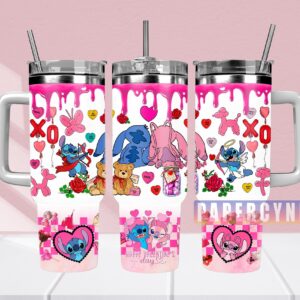 Stitch Custom Stanley Quencher 40oz Stainless Steel Tumbler With Handle