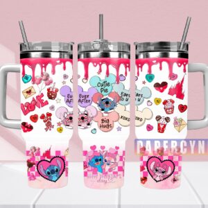 Stitch Custom Stanley Quencher 40oz Stainless Steel Tumbler With Handle