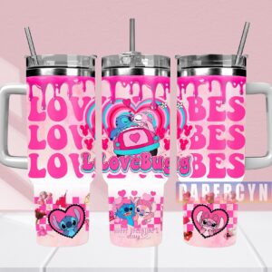 Stitch Custom Stanley Quencher 40oz Stainless Steel Tumbler With Handle