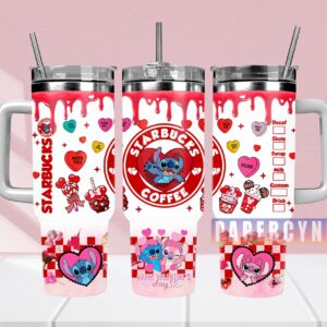 Stitch Custom Stanley Quencher 40oz Stainless Steel Tumbler With Handle