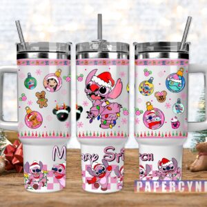 Stitch Custom Stanley Quencher 40oz Stainless Steel Tumbler With Handle