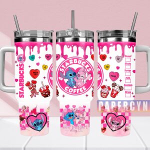 Stitch Custom Stanley Quencher 40oz Stainless Steel Tumbler With Handle
