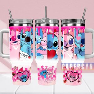 Stitch Custom Stanley Quencher 40oz Stainless Steel Tumbler With Handle