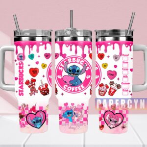 Stitch Custom Stanley Quencher 40oz Stainless Steel Tumbler With Handle