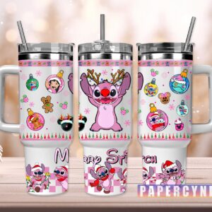 Stitch Custom Stanley Quencher 40oz Stainless Steel Tumbler With Handle