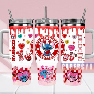 Stitch Custom Stanley Quencher 40oz Stainless Steel Tumbler With Handle