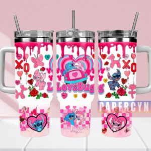 Stitch Custom Stanley Quencher 40oz Stainless Steel Tumbler With Handle