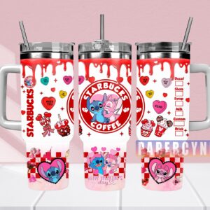 Stitch Custom Stanley Quencher 40oz Stainless Steel Tumbler With Handle