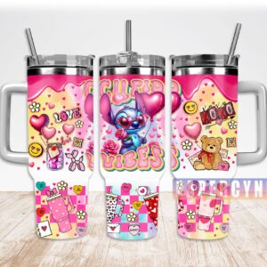 Stitch Custom Stanley Quencher 40oz Stainless Steel Tumbler With Handle
